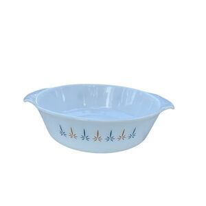 Fire King Round Bowl Candle Glow 1qt Anchor Hocking Made In USA mid century